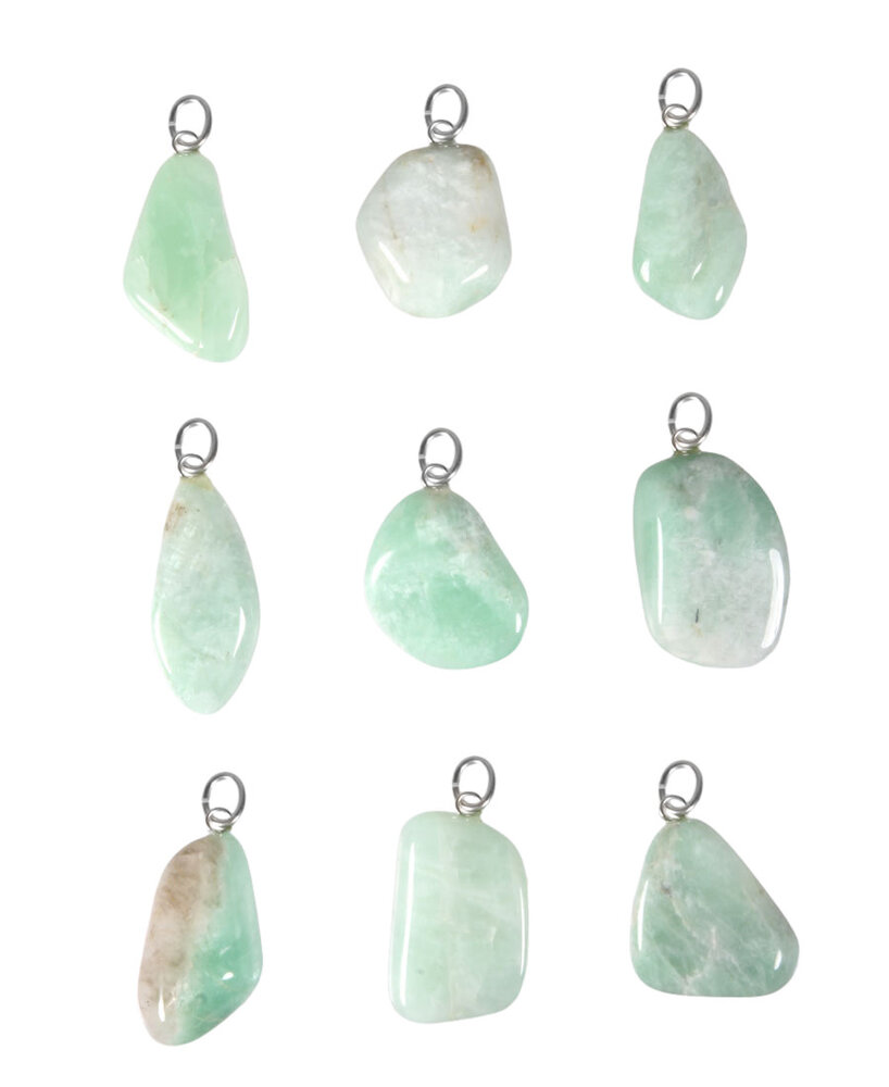 Maansteen (groen) hanger met zilveren oogje Maansteen (groen) hanger met zilveren oogje