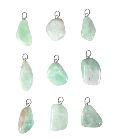 Maansteen (groen) hanger met zilveren oogje Maansteen (groen) hanger met zilveren oogje