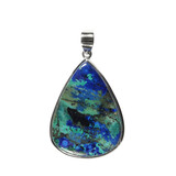Zilveren hanger azuriet-malachiet | druppel 3,7 x 2,8 cm Zilveren hanger azuriet-malachiet | druppel 3,7 x 2,8 cm