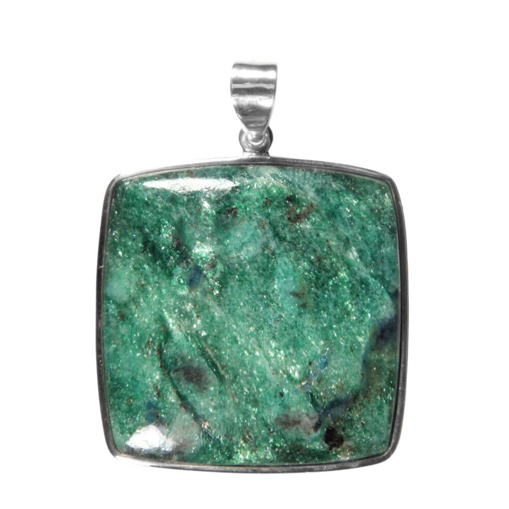 Zilveren hanger fuchsiet | vierkant 3,5 x 3,5 cm Zilveren hanger fuchsiet | vierkant 3,5 x 3,5 cm