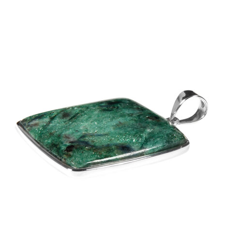 Zilveren hanger fuchsiet | vierkant 3,5 x 3,5 cm Zilveren hanger fuchsiet | vierkant 3,5 x 3,5 cm