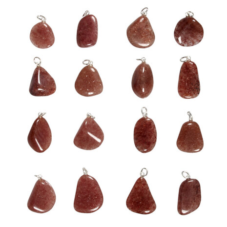 Aventurijn (rood) hanger met zilveren oogje