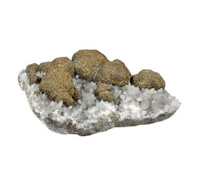 Bergkristal cluster met ruwe pyriet bollen 31 x 23 x 15 cm | 13940 gram