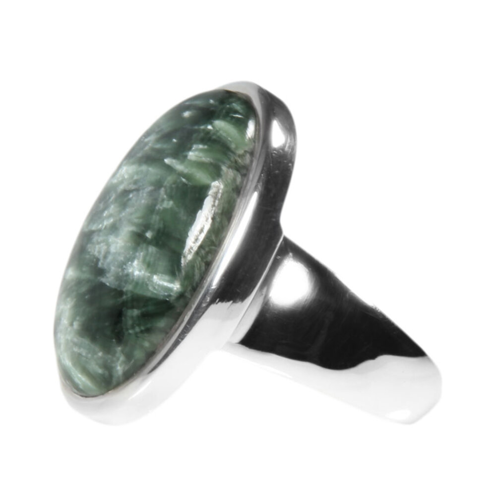 Zilveren ring serafiniet maat 17 1/2 | ovaal 2,2 x 1,5 cm (1) Zilveren ring serafiniet maat 17 1/2 | ovaal 2,2 x 1,5 cm (1)