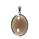Zilveren hanger rookkwarts | ovaal 3,3 x 2,5 cm Zilveren hanger rookkwarts | ovaal 3,3 x 2,5 cm