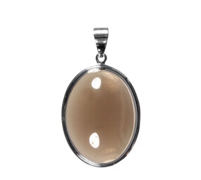 Zilveren hanger rookkwarts | ovaal 3,3 x 2,5 cm Zilveren hanger rookkwarts | ovaal 3,3 x 2,5 cm
