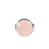 Zilveren ring rozenkwarts maat 18 1/2 | rond 1,6 cm Zilveren ring rozenkwarts maat 18 1/2 | rond 1,6 cm