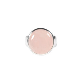 Zilveren ring rozenkwarts maat 18 1/2 | rond 1,6 cm Zilveren ring rozenkwarts maat 18 1/2 | rond 1,6 cm