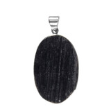 Zilveren hanger toermalijn (zwart) | ovaal ruw 3,8 x 2,4 cm Zilveren hanger toermalijn (zwart) | ovaal ruw 3,8 x 2,4 cm