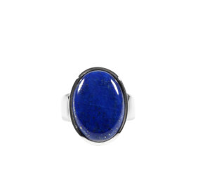 Zilveren ring lapis lazuli maat 17 | ovaal 1,8 x 1,3 cm