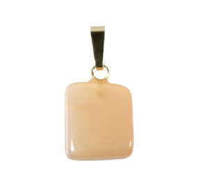 Maansteen (roze) hanger met 14k gouden oogje Maansteen (roze) hanger met 14k gouden oogje
