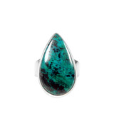Zilveren ring chrysocolla maat 17 | druppel 2,4 x 1,3 cm Zilveren ring chrysocolla maat 17 | druppel 2,4 x 1,3 cm