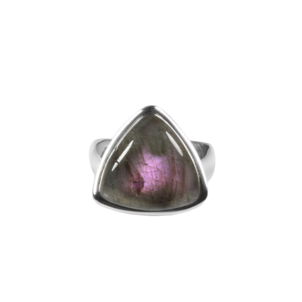 Zilveren ring labradoriet maat 17 | driehoek 1,5 x 1,5 cm Zilveren ring labradoriet maat 17 | driehoek 1,5 x 1,5 cm