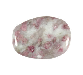 Toermalijn (roze) met lepidoliet (unicorn stone) plat gepolijst Toermalijn (roze) met lepidoliet (unicorn stone) plat gepolijst