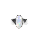 Zilveren ring opaal (edel) maat 18 1/2 | ovaal 1,4 x 0,7 cm Zilveren ring opaal (edel) maat 18 1/2 | ovaal 1,4 x 0,7 cm