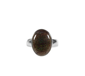 Zilveren ring opaal (zwart) maat 18 | ovaal 1,6 x 1,1 cm Zilveren ring opaal (zwart) maat 18 | ovaal 1,6 x 1,1 cm
