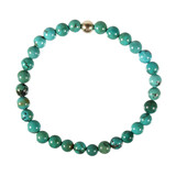 Turkoois armband met 14k gouden kraal | 6 mm Turkoois armband met 14k gouden kraal | 6 mm