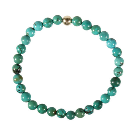 Turkoois armband met 14k gouden kraal | 6 mm