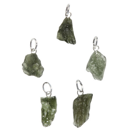 Moldaviet hanger ruw met zilveren oogje | 0,8 - 1 gram