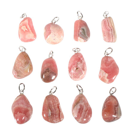 Rhodochrosiet hanger met zilveren oogje