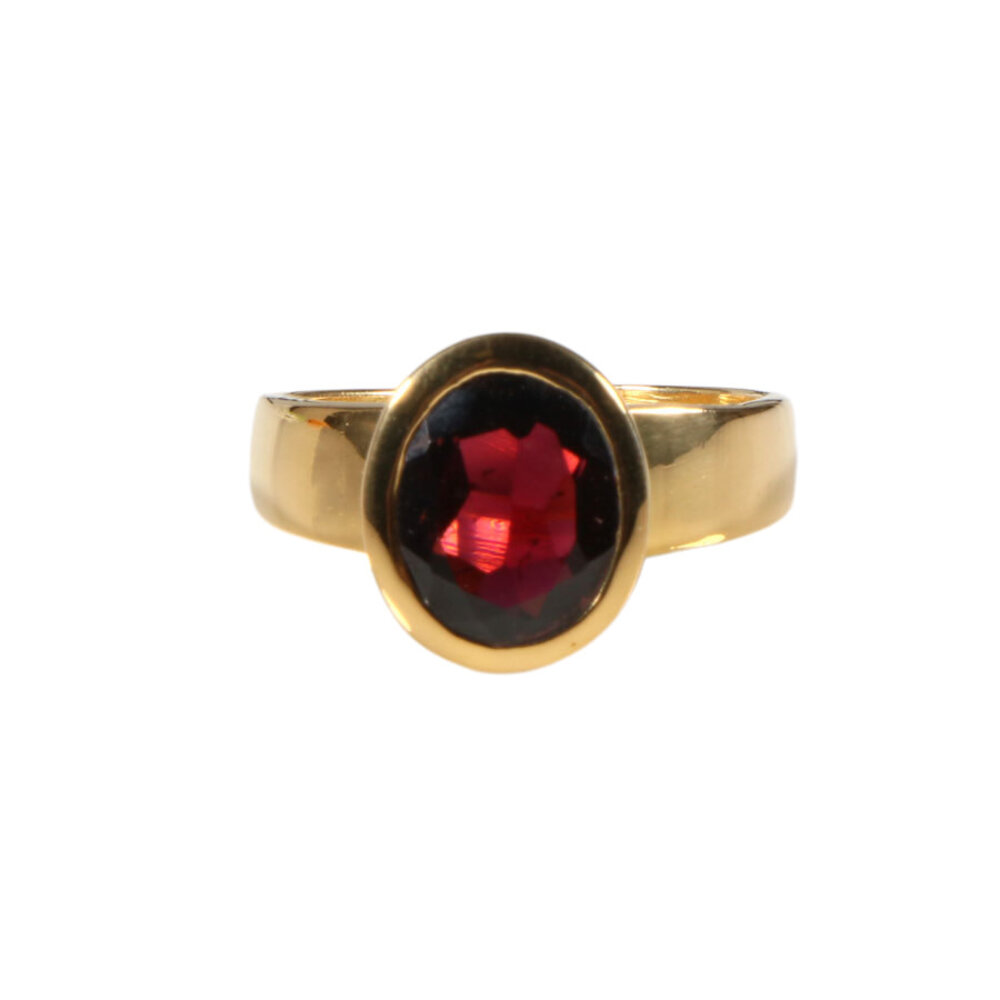Gold filled ring granaat maat 18 | ovaal facet 10 x 8 mm Gold filled ring granaat maat 18 | ovaal facet 10 x 8 mm