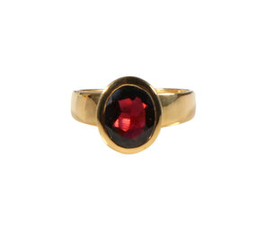 Gold filled ring granaat maat 18 | ovaal facet 10 x 8 mm Gold filled ring granaat maat 18 | ovaal facet 10 x 8 mm