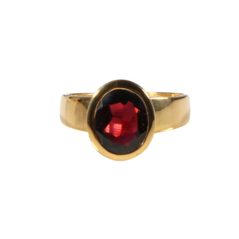 Gold filled ring granaat maat 18 | ovaal facet 10 x 8 mm Gold filled ring granaat maat 18 | ovaal facet 10 x 8 mm