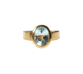 Gold filled ring topaas (blauw) maat 18 | ovaal facet 10 x 8 mm Gold filled ring topaas (blauw) maat 18 | ovaal facet 10 x 8 mm