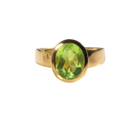 Gold filled ring peridoot maat 17 1/2 | ovaal facet 10 x 8 mm Gold filled ring peridoot maat 17 1/2 | ovaal facet 10 x 8 mm