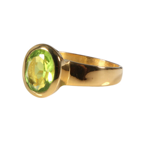 Gold filled ring peridoot maat 18 1/2 | ovaal facet 10 x 8 mm Gold filled ring peridoot maat 18 1/2 | ovaal facet 10 x 8 mm