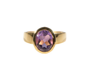 Gold filled ring amethist maat 17 1/2 | ovaal facet 10 x 8 mm Gold filled ring amethist maat 17 1/2 | ovaal facet 10 x 8 mm