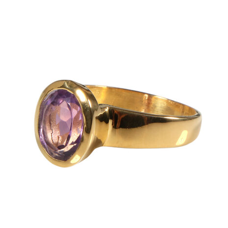 Gold filled ring amethist maat 19 | ovaal facet 10 x 8 mm Gold filled ring amethist maat 19 | ovaal facet 10 x 8 mm