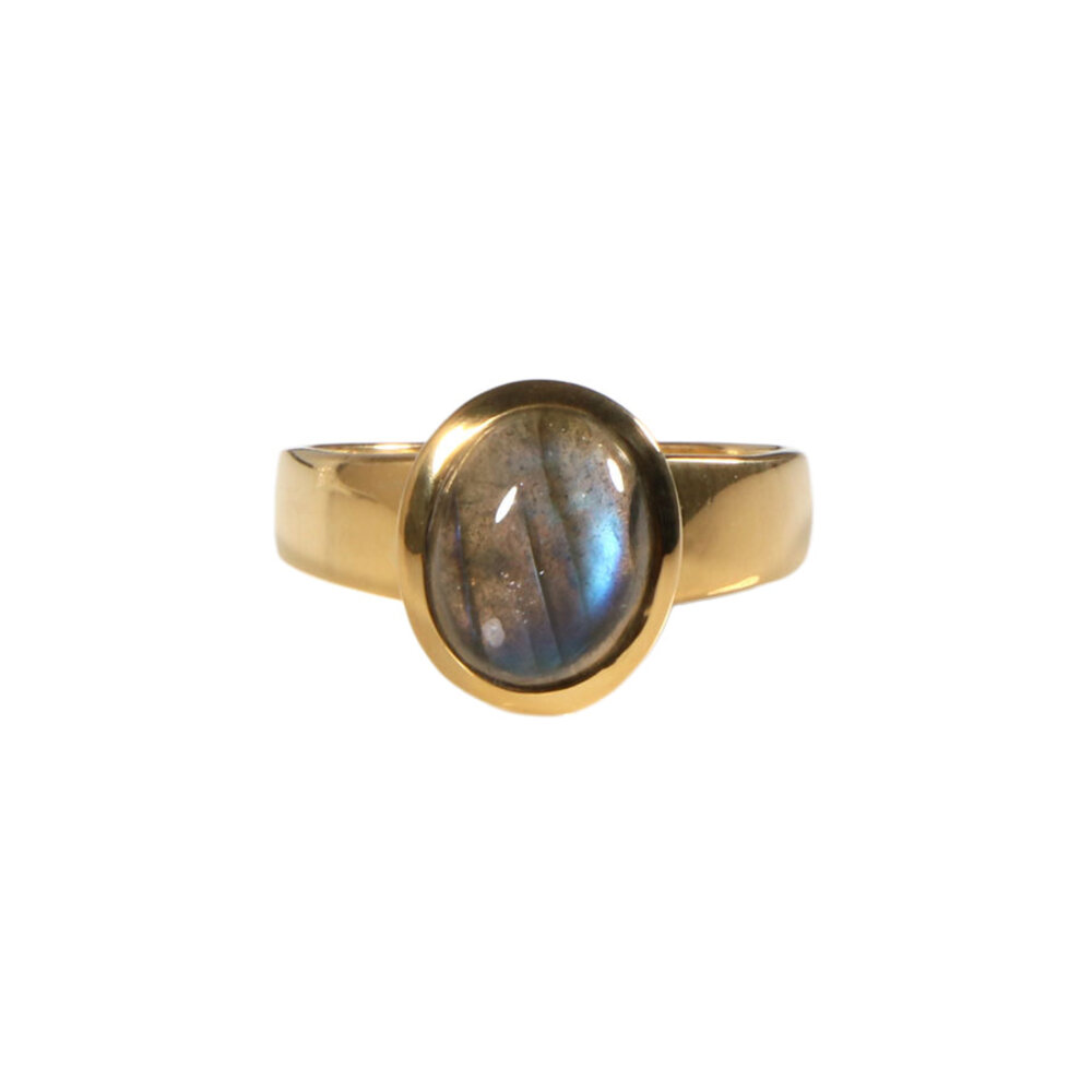 Gold filled ring labradoriet maat 18 1/2 | ovaal 10 x 8 mm Gold filled ring labradoriet maat 18 1/2 | ovaal 10 x 8 mm