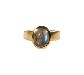 Gold filled ring labradoriet maat 18 1/2 | ovaal 10 x 8 mm Gold filled ring labradoriet maat 18 1/2 | ovaal 10 x 8 mm