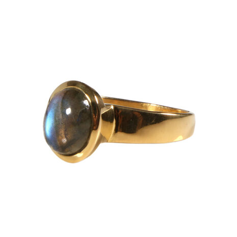 Gold filled ring labradoriet maat 18 1/2 | ovaal 10 x 8 mm Gold filled ring labradoriet maat 18 1/2 | ovaal 10 x 8 mm