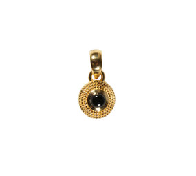 Gold filled hanger onyx | rond bewerkte rand 4 mm Gold filled hanger onyx | rond bewerkte rand 4 mm