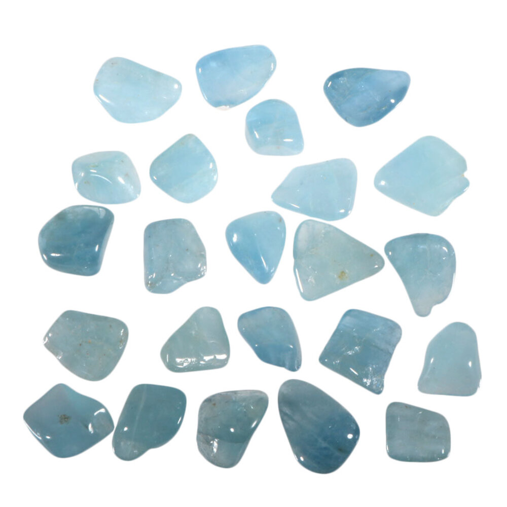 Aquamarijn (blauw) steen getrommeld 1 - 2 gram Aquamarijn (blauw) steen getrommeld 1 - 2 gram