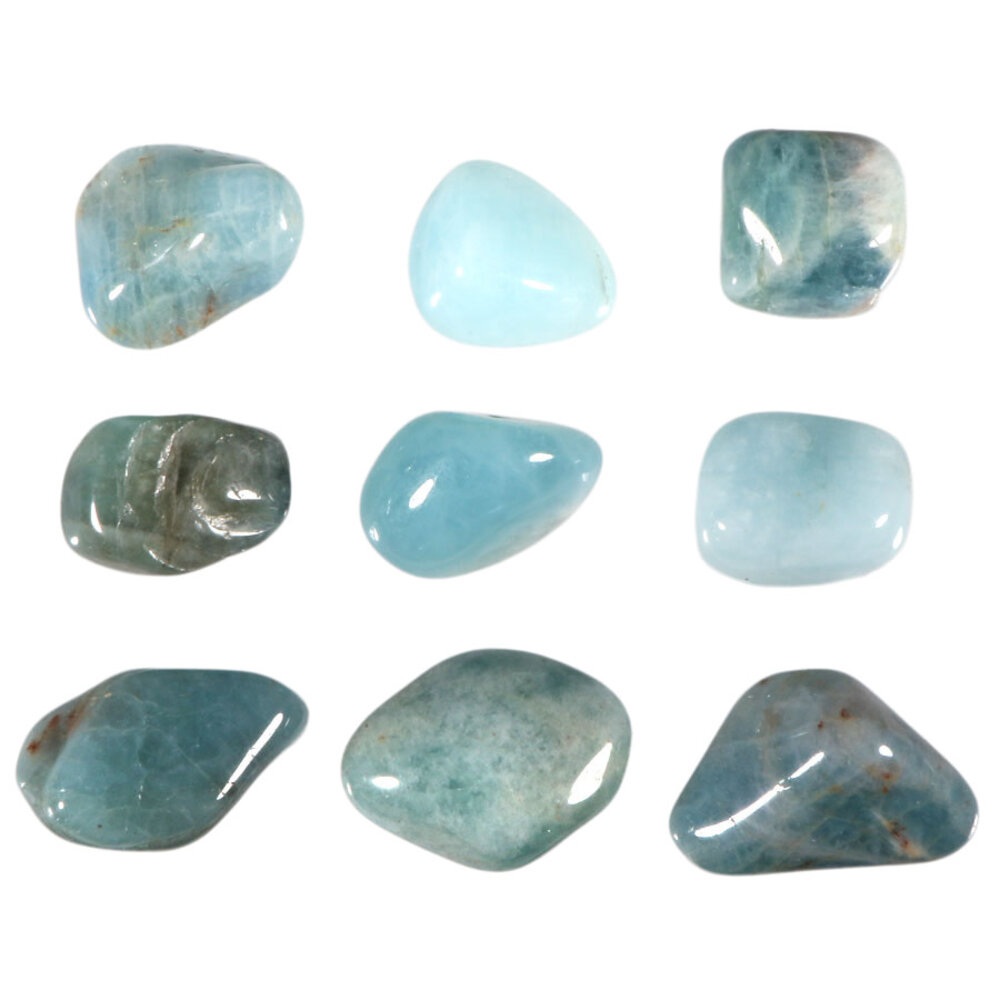 Aquamarijn (blauw) steen getrommeld 10 - 20 gram