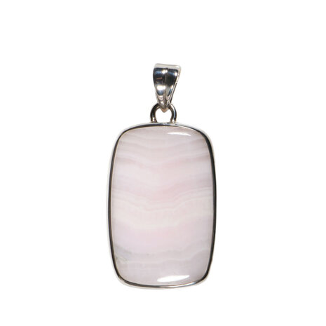 Zilveren hanger calciet (mangano) | rechthoek 3,1 x 2 cm