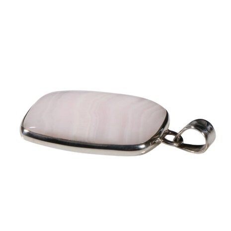 Zilveren hanger calciet (mangano) | rechthoek 3,1 x 2 cm