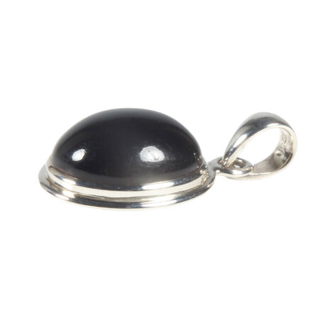 Zilveren hanger maansteen (zwart) | ovaal 1,7 x 1,4 cm Zilveren hanger maansteen (zwart) | ovaal 1,7 x 1,4 cm