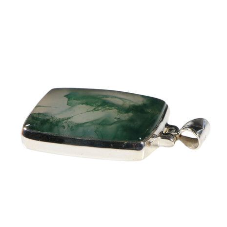 Zilveren hanger mosagaat | rechthoek 2,7 x 1,9 cm Zilveren hanger mosagaat | rechthoek 2,7 x 1,9 cm