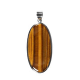 Zilveren hanger tijgeroog | ovaal 4,6 x 2,2 cm Zilveren hanger tijgeroog | ovaal 4,6 x 2,2 cm