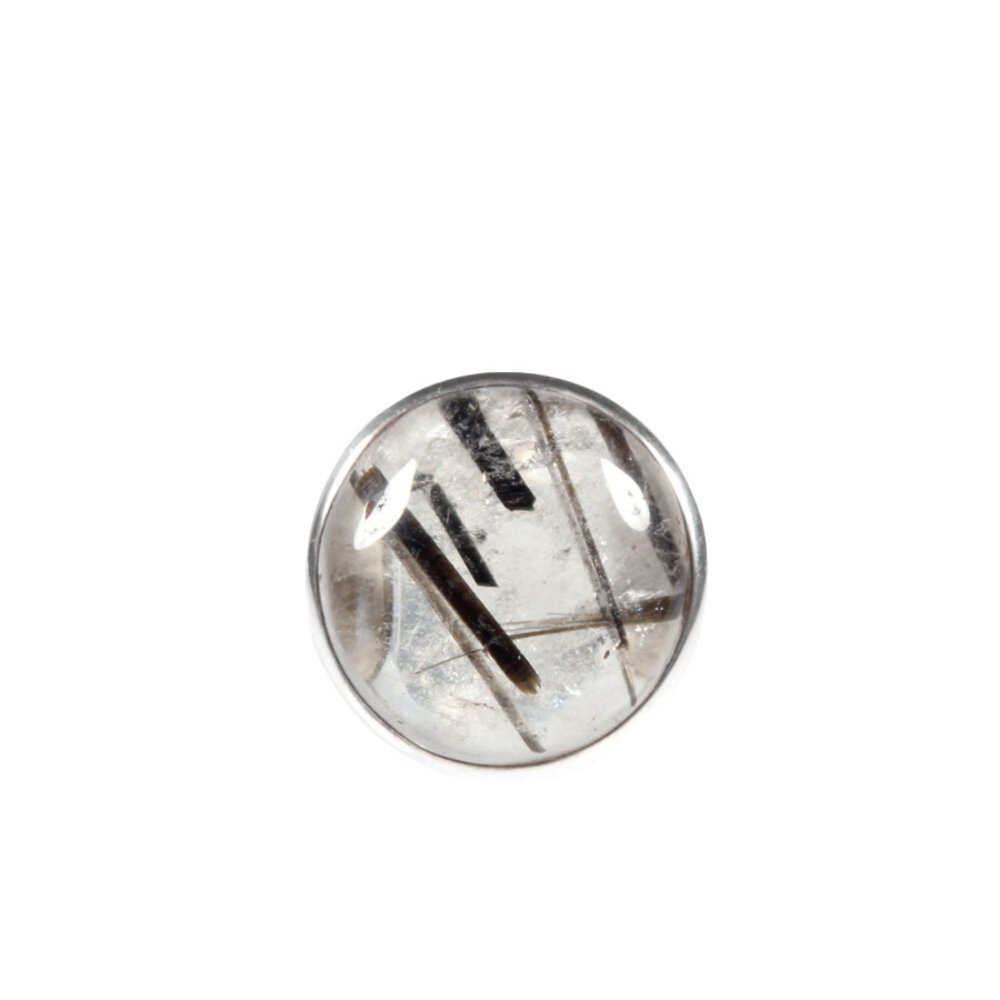 Zilveren ring toermalijnkwarts maat 18 rond 1 8 cm Spiritual Garden