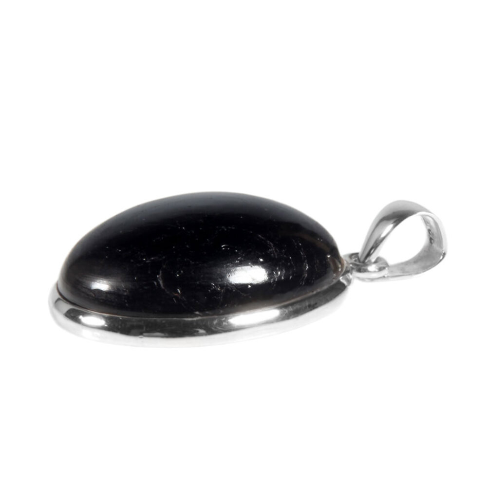 Zilveren hanger toermalijn (zwart) | ovaal 2,7 x 2,1 cm Zilveren hanger toermalijn (zwart) | ovaal 2,7 x 2,1 cm