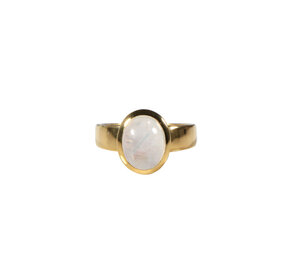Gold filled ring maansteen (regenboog) maat 17 1/2 | ovaal 10 x 8 mm Gold filled ring maansteen (regenboog) maat 17 1/2 | ovaal 10 x 8 mm