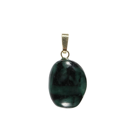 Smaragd hanger met 14k gouden oogje