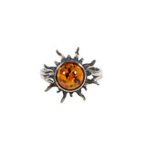 Zilveren ring barnsteen maat 18 1/2 | zon Zilveren ring barnsteen maat 18 1/2 | zon