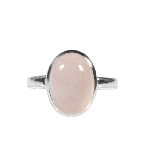 Zilveren ring rozenkwarts maat 18 | ovaal 14 x 10 mm Zilveren ring rozenkwarts maat 18 | ovaal 14 x 10 mm