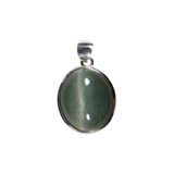 Zilveren hanger kattenoog (chrysoberyl) | ovaal 2,3 x 1,9 cm Zilveren hanger kattenoog (chrysoberyl) | ovaal 2,3 x 1,9 cm